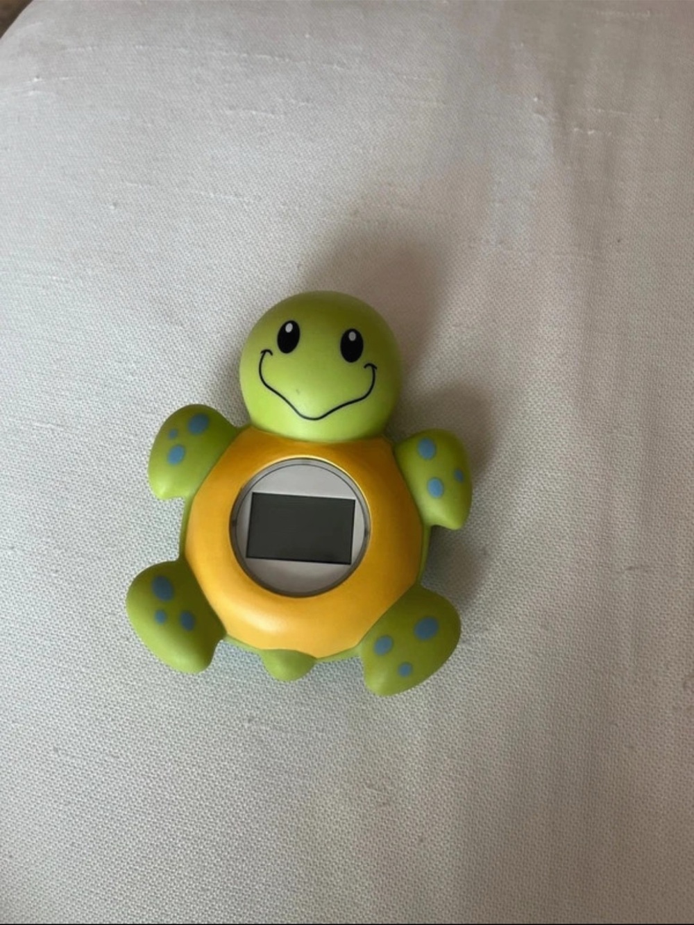Kids Turtle Bath Toy with Digital Thermometer Green and Yellow